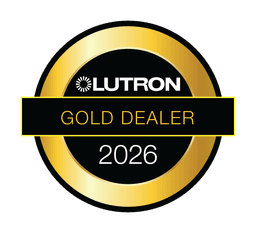 Lutron Gold Dealer 2026 certification badge awarded to Sarasota Window Blinds